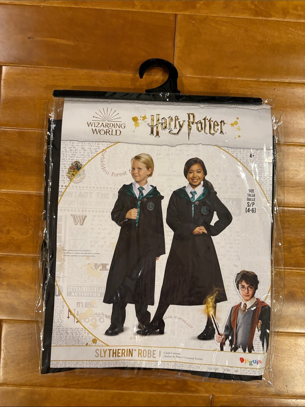 Warner Bros. Harry Potter Slytherin Kids Costume Robe - Black and Green Trim